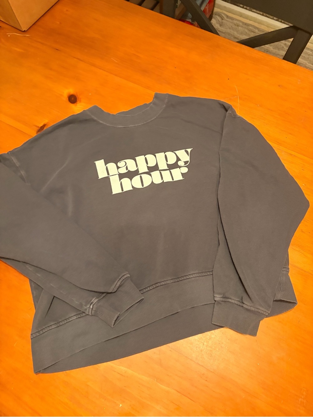 Old Navy Navy Blue "Happy Hour" Crewneck Sweatshirt